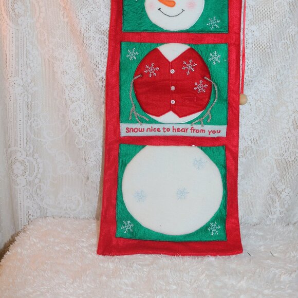 Snowman Christmas Card holder 27 inches long with 2 slots for cards - Picture 5 of 6
